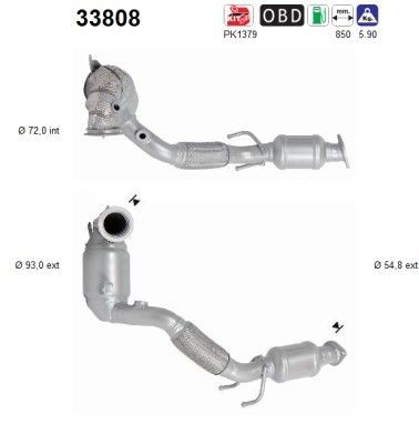 AS Catalytic converter Article number: 33808 cheaply