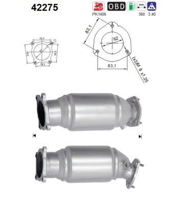 AS Catalytic converter Article number: 42275 cheaply