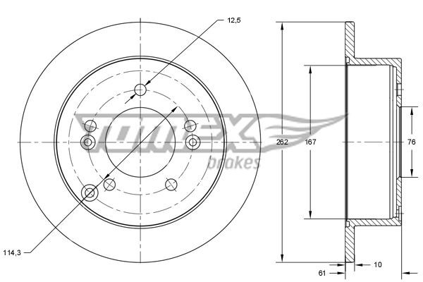 TOMEX brakes Brake disc Article number: TX 73-36 cheaply