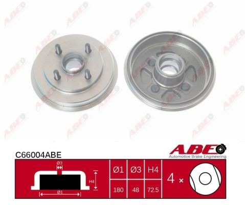 ABE Tambor de freno Número de artículo: C66004ABE a buen precio