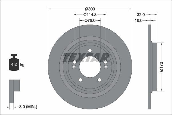 TEXTAR Brake disc Article number: 92337203 cheaply