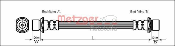 METZGER Bremseslange Varenummer: 4111426 billige