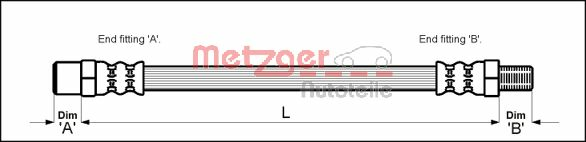 METZGER Brake hose Article number: 4113252 cheaply