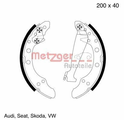 METZGER Brake Shoe Set Article number: MG 571 cheaply