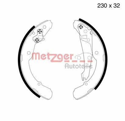 METZGER Brake Shoe Set Article number: MG 705 cheaply