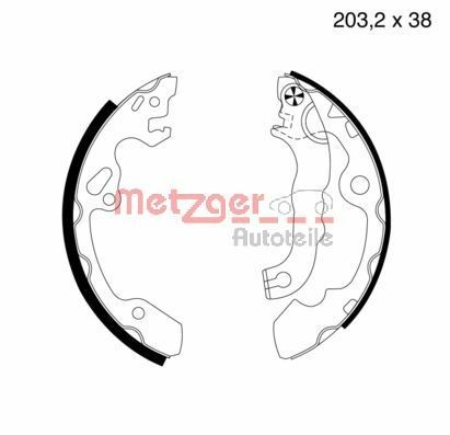 METZGER Brake Shoe Set Article number: MG 716 cheaply