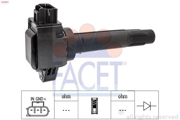 FACET Ignition coil Article number: 9.6521 cheaply