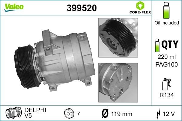 VALEO Air conditioning compressor Article number: 399520 cheaply