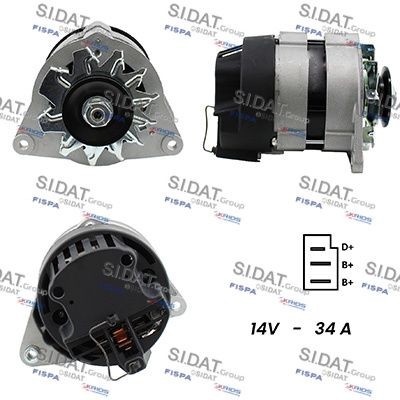 SIDAT Alternator Article number: A12LU0300A2 cheaply