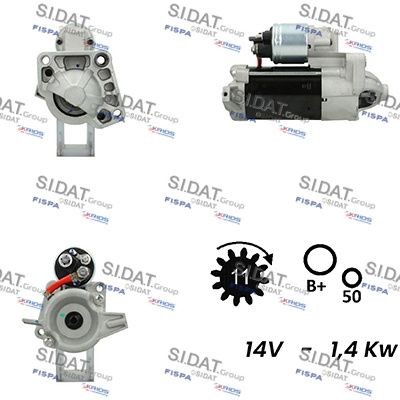 SIDAT Starter motor Article number: S12VA0744A2 cheaply
