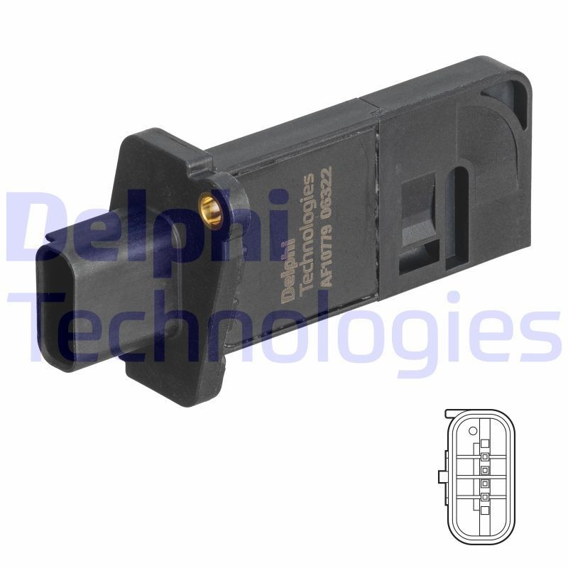 DELPHI Mass air flow sensor Article number: AF10779-12B1 cheaply