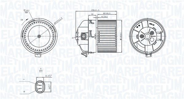 MAGNETI MARELLI Pulseur d'air habitacle UGS: 069412751010 à bon prix