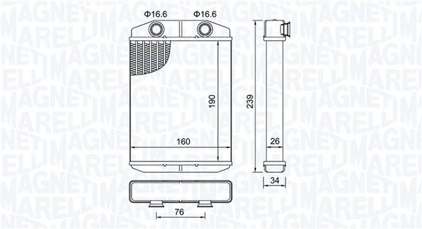MAGNETI MARELLI Heater matrix Article number: 350218507000 cheaply