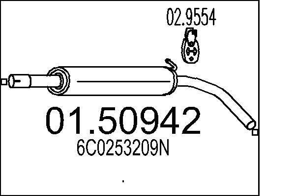 MTS Middle silencer Article number: 01.50942 cheaply