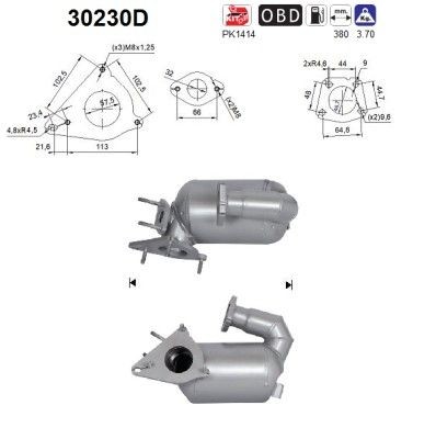 AS Catalytic converter Article number: 30230D cheaply