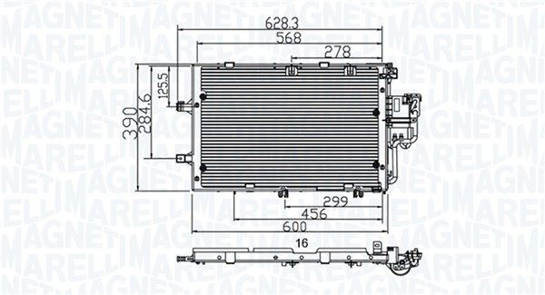 MAGNETI MARELLI Air conditioning condenser Article number: 350203891000 cheaply