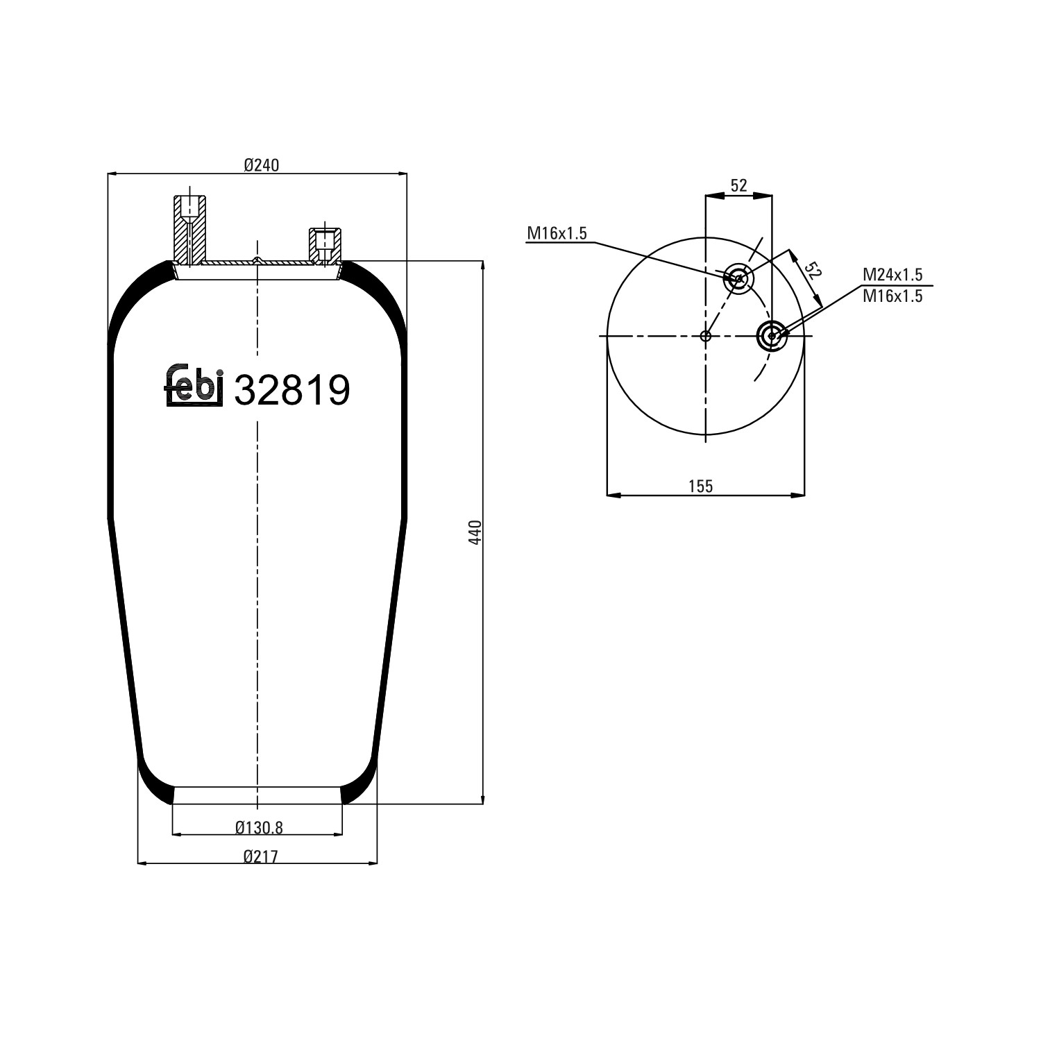 FEBI BILSTEIN Boot, air suspension Article number: 32819 cheaply