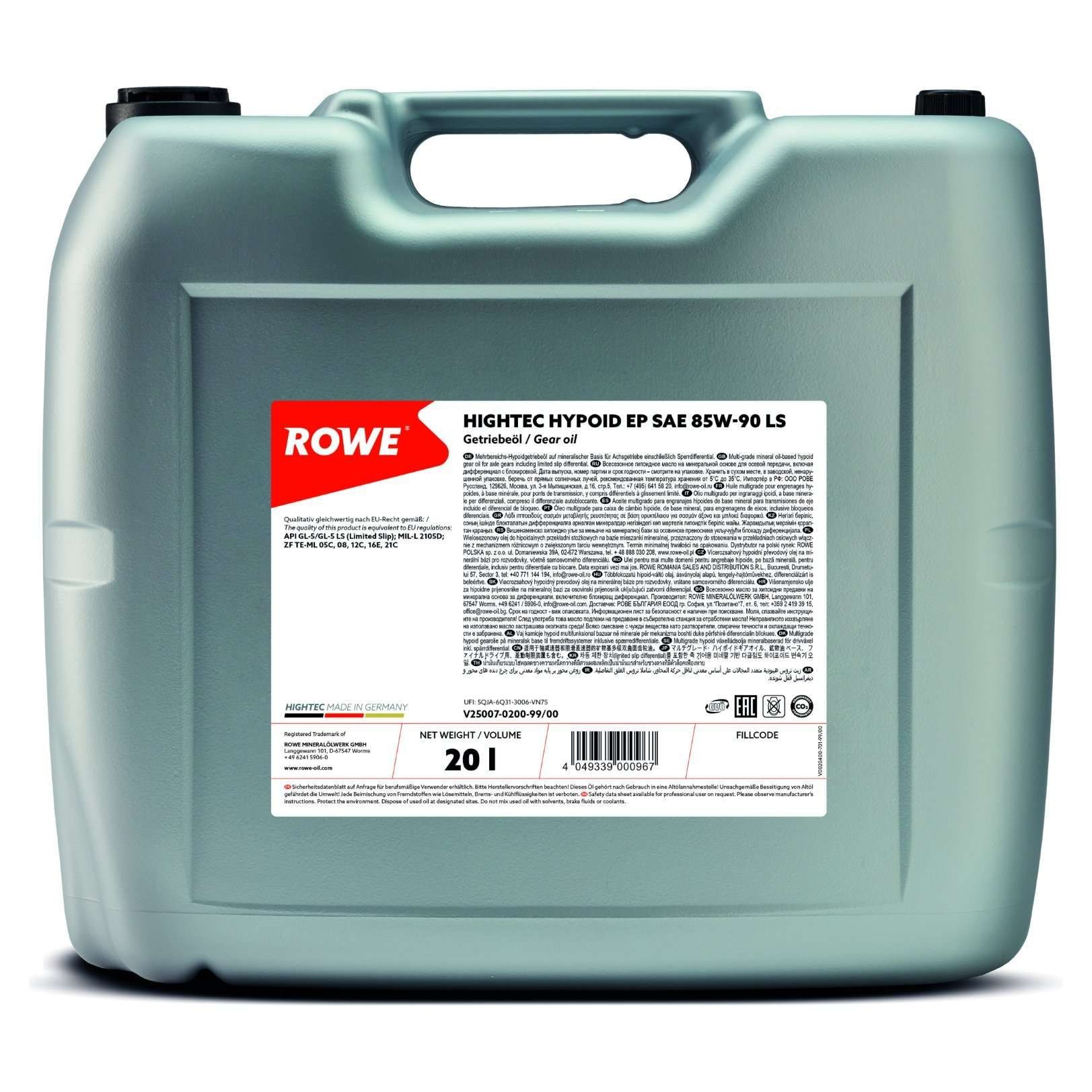 ROWE Akselgearolie Hightec, Hypoid EP LS Varenummer: 25007-0200-99 billige