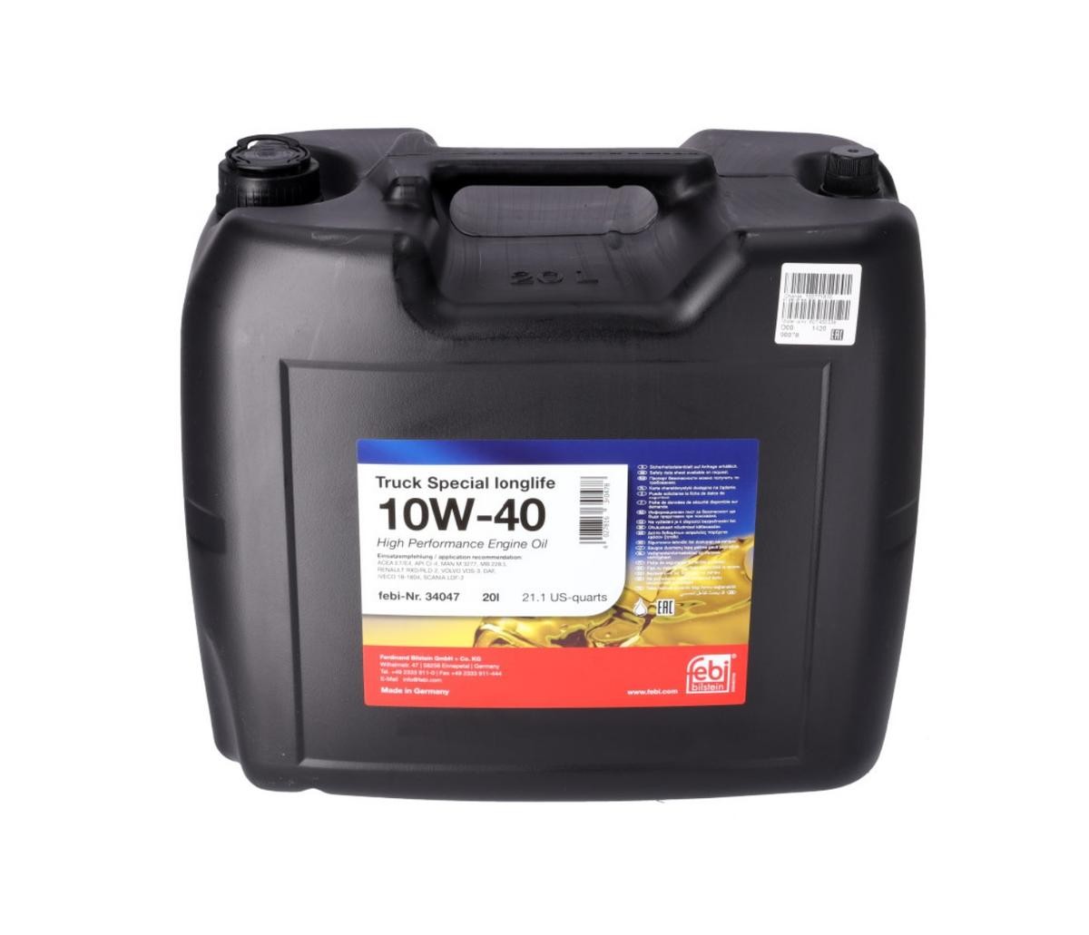 FEBI BILSTEIN Engine oil Truck Special, Longlife Article number: 34047 cheaply