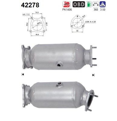 AS Catalytic converter Article number: 42278 cheaply