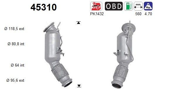 AS Catalytic converter Article number: 45310 cheaply