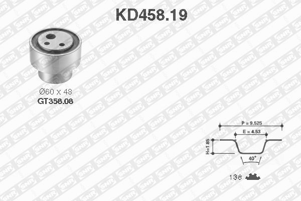 SNR Timing belt kit Article number: KD458.19 cheaply