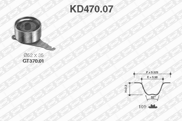 SNR Timing belt kit Article number: KD470.07 cheaply
