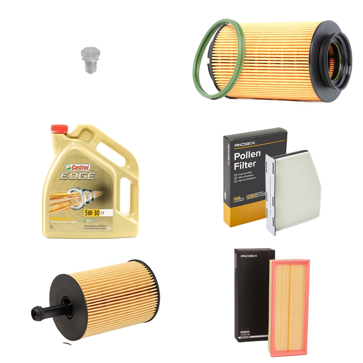 RIDEX Filter set with engine oil Article number: 100374T0056 cheaply