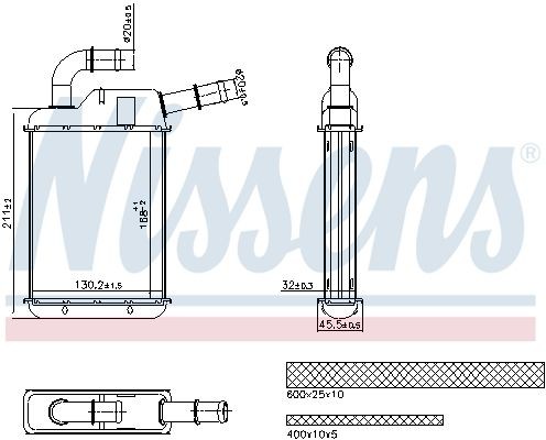 NISSENS Heater matrix Article number: 707279 cheaply