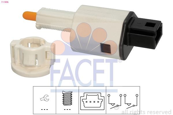 FACET 7.1306 Switch, clutch control (cruise control) SCÉNIC 1.5 dCi (JZ02, JZ0R) 95 PS Diesel 2016