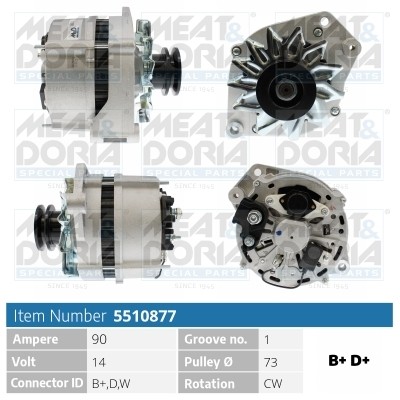 MEAT & DORIA Alternator Article number: 5510877 cheaply
