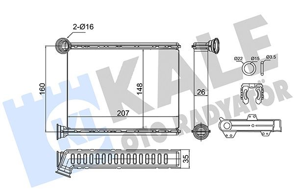 KALE OTO RADYATOR Heater matrix Article number: 352860 cheaply