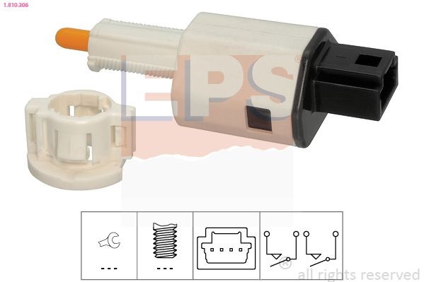EPS 1.810.306 Switch, clutch control (cruise control) SCÉNIC 1.5 dCi (JZ02, JZ0R) 95 PS Diesel 2016
