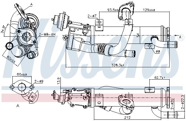 NISSENS 989329 EGR-jahuti A6 2.0 TDI 136 HP Diisel 2011
