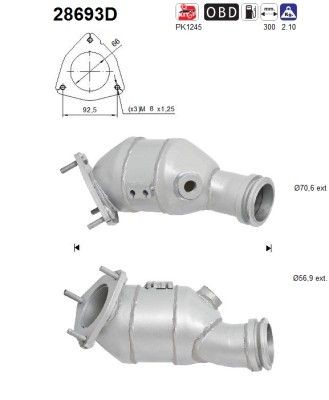 AS Catalytic converter Article number: 28693D cheaply