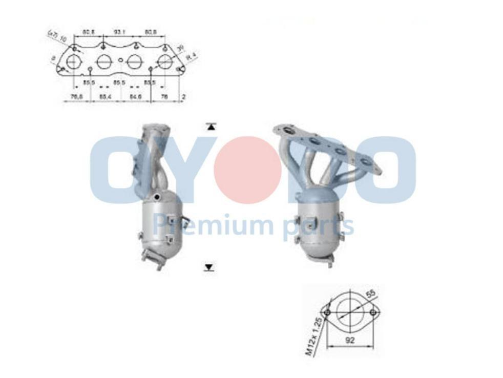 Oyodo Catalytic converter Article number: 10N0063-OYO cheaply