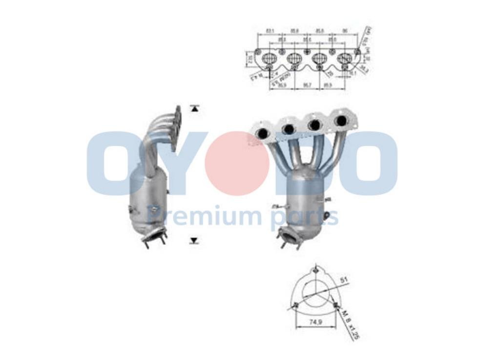 Oyodo Catalytic converter Article number: 10N0077-OYO cheaply