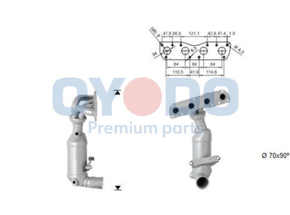 Oyodo Catalytic converter Article number: 10N0101-OYO cheaply