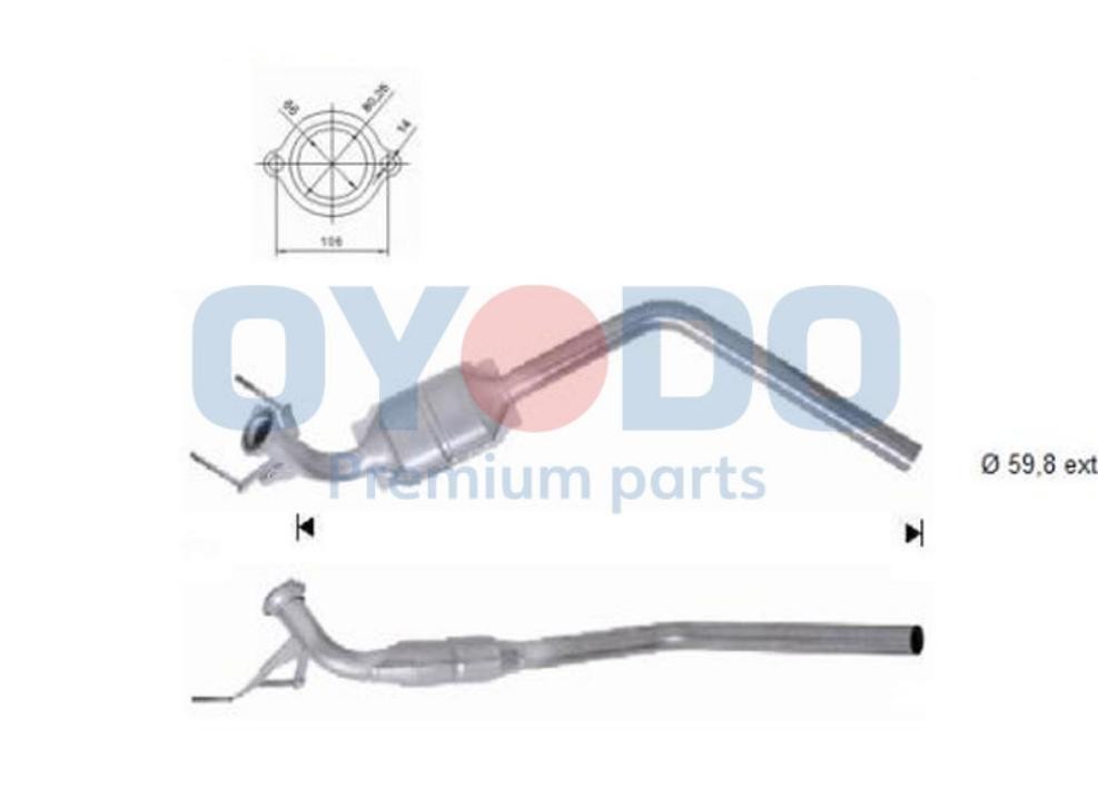 Oyodo Catalytic converter Article number: 20N0081-OYO cheaply