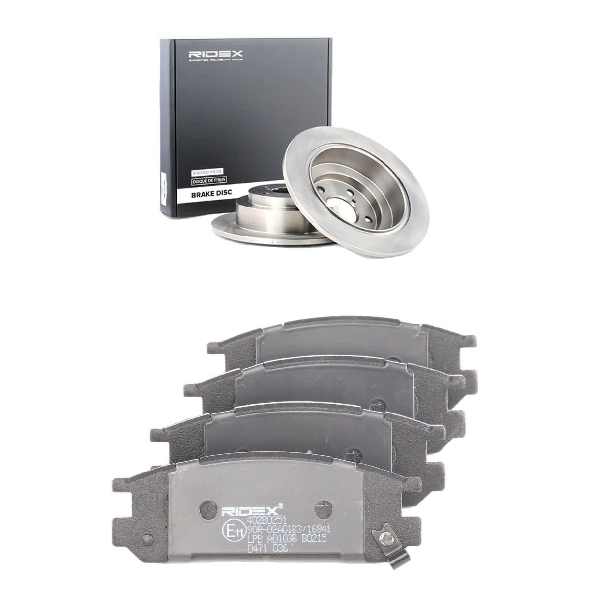 RIDEX Brake discs and pads set Article number: 3405B2147 cheaply