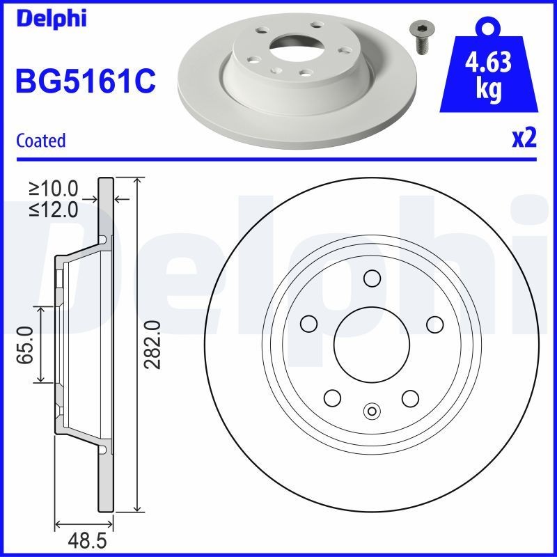 DELPHI Brake disc Article number: BG5161C cheaply