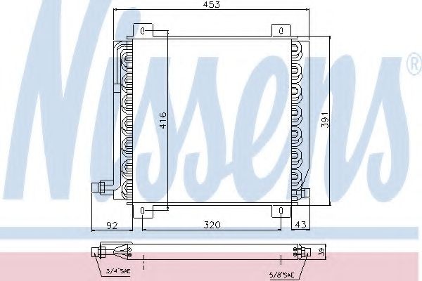 NISSENS Air conditioning condenser Article number: 94250 cheaply