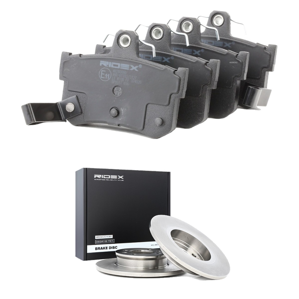 RIDEX Brake discs and pads set Article number: 3405B2484 cheaply