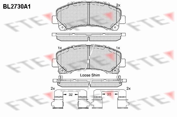 FTE Brake pad set Article number: 9010950 cheaply