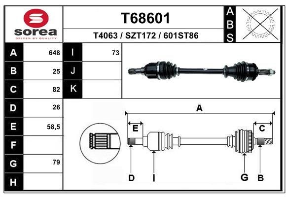 EAI Drive shaft Article number: T68601 cheaply
