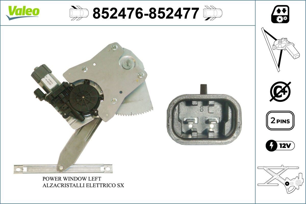 VALEO Window regulator Article number: 852476 cheaply