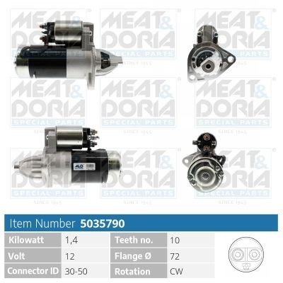 MEAT & DORIA Starter motor Article number: 5035790 cheaply