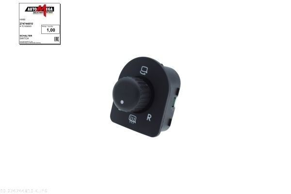 AUTOMEGA 274744810 Switch, mirror adjustment TRANSPORTER 3.2 V6 4motion 235 PS Petrol 2015