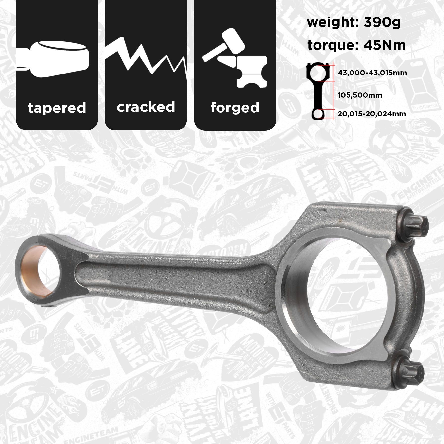 ET ENGINETEAM OM0076 Keps TRANSIT CONNECT 1.0 EcoBoost 100 HP Bensiin
