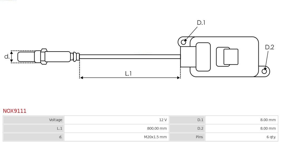 AS-PL NOx-sensor, ureaindsprøjtning Varenummer: NOX9111 billige